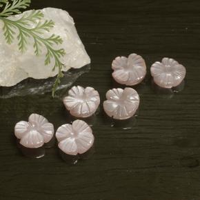 Gemas de piedra de luna rosa natural de 12,48 ct, corte flor, translúcido