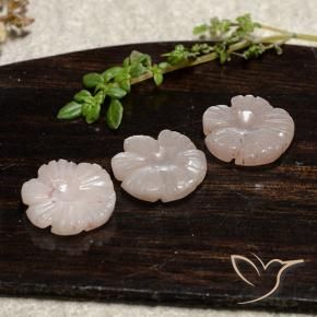 Gemas de Piedra de Luna Rosado muy claro natural de 10.07 ct, Corte Flor, Translúcido