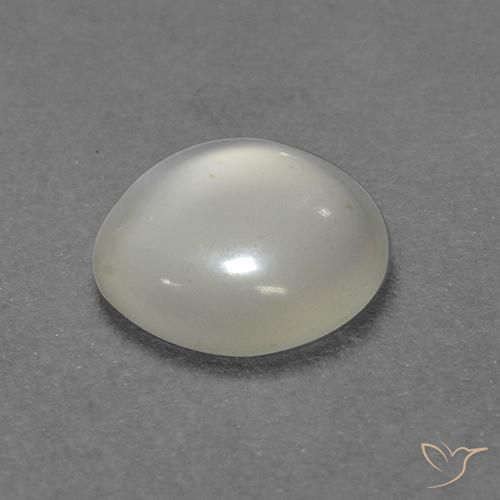 Piedra de luna blanco natural de 0,76 ct, corte redondo, transparente