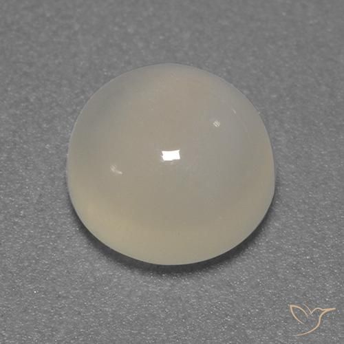Piedra de Luna Crema natural de 1.48 ct, Redondo, Transparente