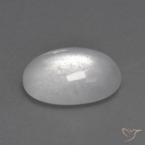 Piedra de Luna Blanco natural de 2.33 ct, Ovalada, Transparente
