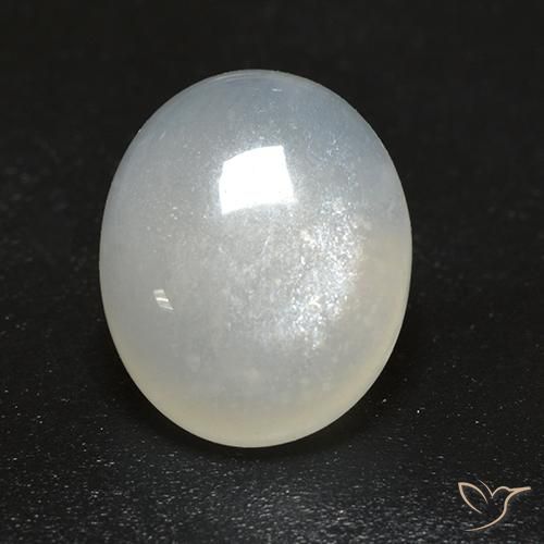 Piedra de Luna Blanco cálido natural de 2.48 ct, Ovalada, Transparente