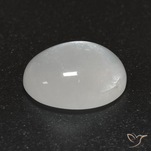 Piedra de Luna Blanco crema natural de 2.54 ct, Ovalada, Transparente