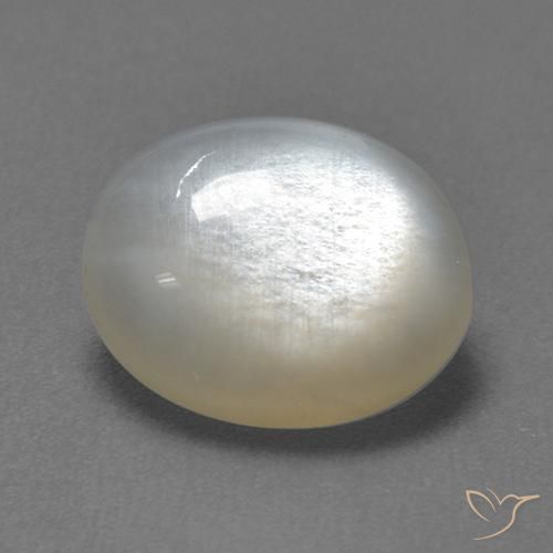 Piedra de Luna Blanco natural de 2.54 ct, Ovalada, Transparente
