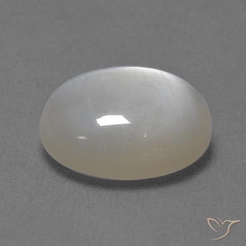 Piedra de Luna Blanco natural de 2.54 ct, Ovalada, Transparente