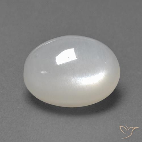 Piedra de Luna Blanco natural de 2.82 ct, Ovalada, Translúcido