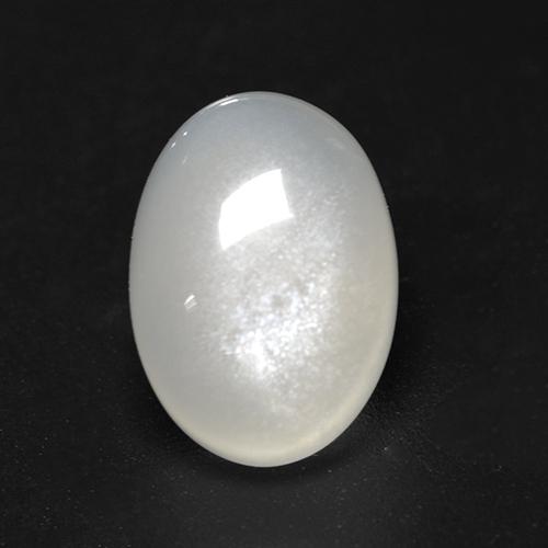 Piedra de luna blanco natural de 3,06 ct, corte óvalo, transparente