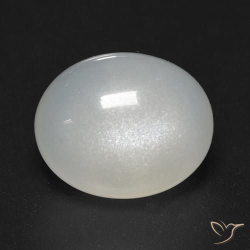 Piedra de Luna Blanco cálido natural de 4.02 ct, Ovalada, Transparente