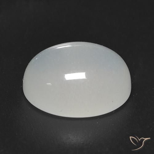 Piedra de Luna Blanco cálido natural de 4.02 ct, Ovalada, Transparente