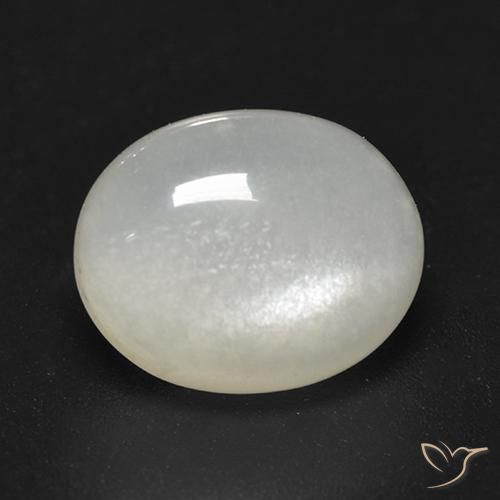 Piedra de Luna Blanco crema natural de 2.74 ct, Ovalada, Transparente
