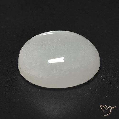 Piedra de Luna Blanco crema natural de 2.74 ct, Ovalada, Transparente