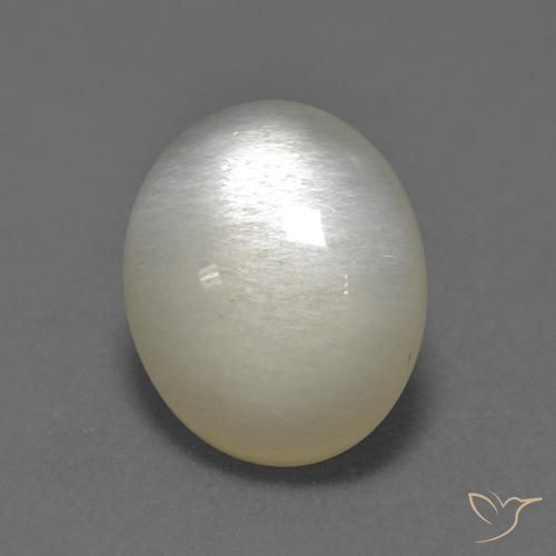 3.13ct Natural Blanco apagado Piedra de Luna, Ovalada, Translúcido