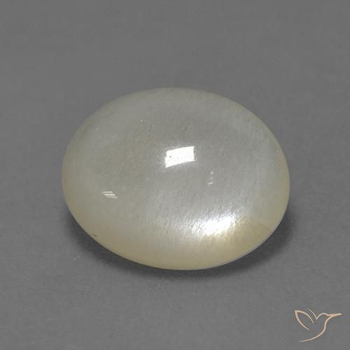 Piedra de Luna Blanco apagado natural de 3.13 ct, Ovalada, Translúcido