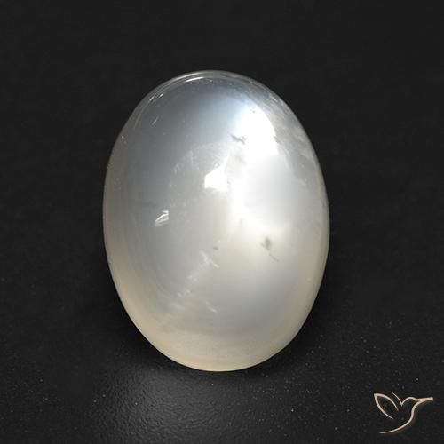 3.84ct Natural Blanco crema Piedra de Luna, Ovalada, Transparente
