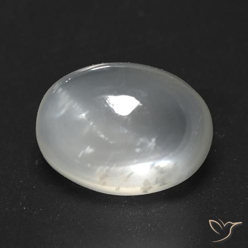 Piedra de Luna Blanco crema natural de 3.84 ct, Ovalada, Transparente