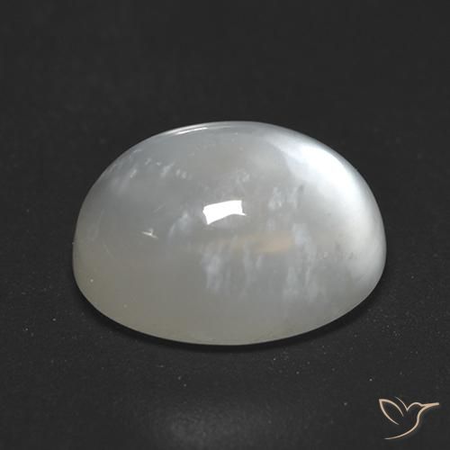 Piedra de Luna Blanco crema natural de 3.84 ct, Ovalada, Transparente