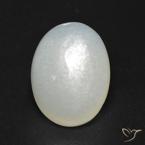 Piedra de Luna Blanco crema natural de 3.53 ct, Corte Óvalo, Translúcido