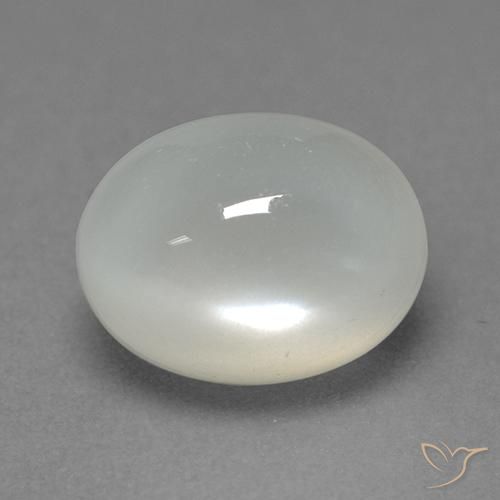 Piedra de Luna Blanco cálido natural de 2.26 ct, Ovalada, Translúcido