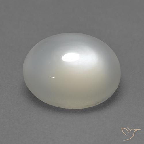 Piedra de Luna Blanco cálido natural de 2.33 ct, Ovalada, Transparente