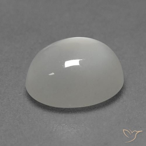 Piedra de Luna Blanco cálido natural de 2.33 ct, Ovalada, Transparente