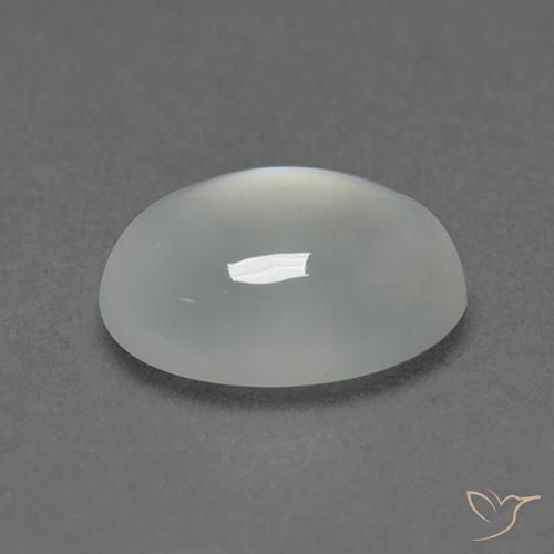 Piedra de Luna Blanco cálido natural de 1.72 ct, Ovalada, Transparente