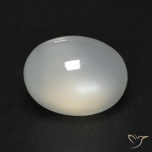 Piedra de Luna Blanco cálido natural de 2.24 ct, Ovalada, Transparente
