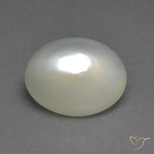 Piedra de Luna Blanco cálido natural de 1.86 ct, Ovalada, Transparente