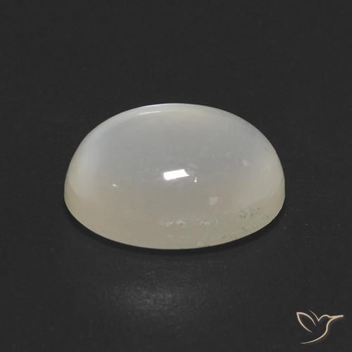 Piedra de Luna Blanco apagado natural de 2.08 ct, Ovalada, Transparente