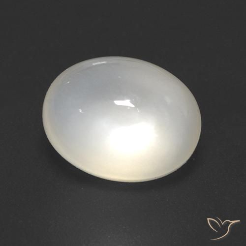 2.42ct Natural Blanco apagado Piedra de Luna, Ovalada, Transparente