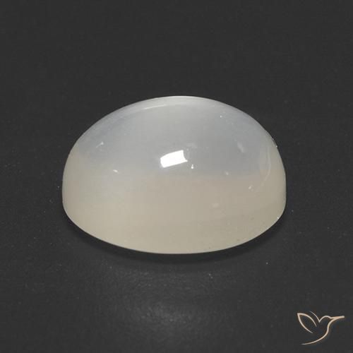 Piedra de Luna Blanco apagado natural de 2.42 ct, Ovalada, Transparente