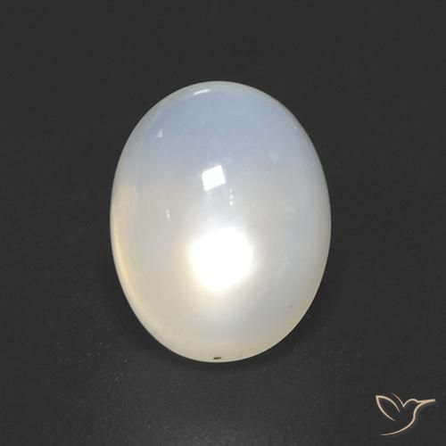 Piedra de Luna Blanco crema natural de 2.08 ct, Ovalada, Transparente
