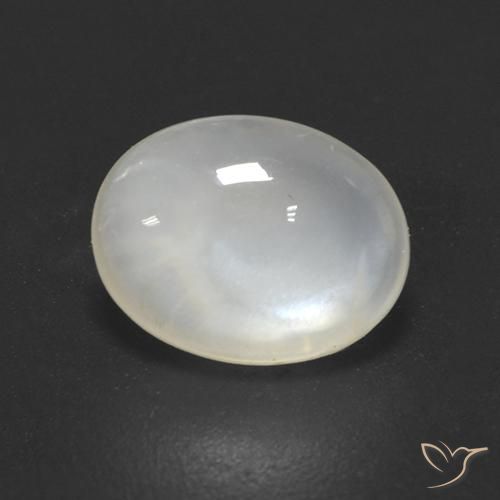 1.50ct Natural Blanco crema Piedra de Luna, Ovalada, Transparente