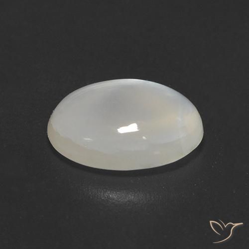Piedra de Luna Blanco crema natural de 1.50 ct, Ovalada, Transparente