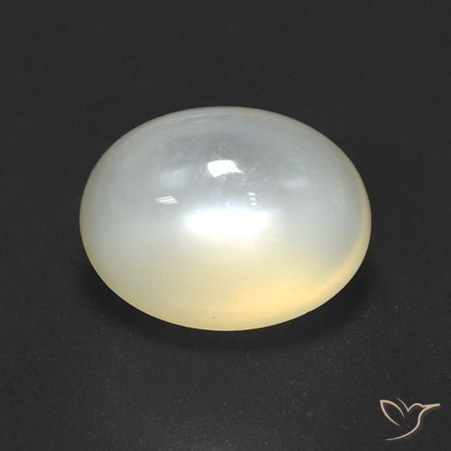 2.20ct Natural Blanco crema Piedra de Luna, Ovalada, Translúcido