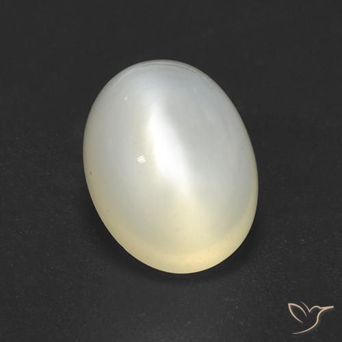 Piedra de Luna Blanco crema natural de 2.20 ct, Ovalada, Translúcido