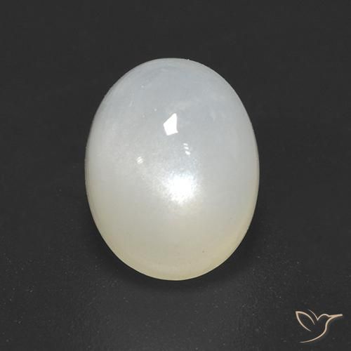 2.40ct Natural Blanco crema Piedra de Luna, Ovalada, Translúcido