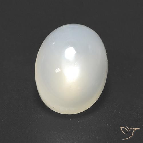 Piedra de Luna Blanco apagado natural de 2.20 ct, Ovalada, Transparente