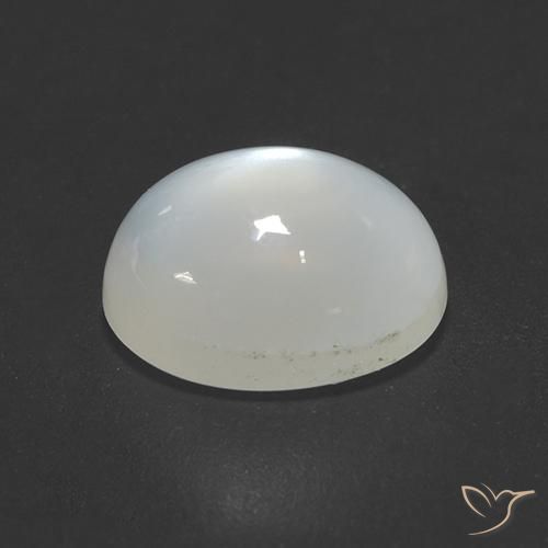 Piedra de Luna Blanco apagado natural de 2.20 ct, Ovalada, Transparente