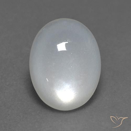 1.49ct Natural Blanco translúcido Piedra de Luna, Ovalada, Transparente