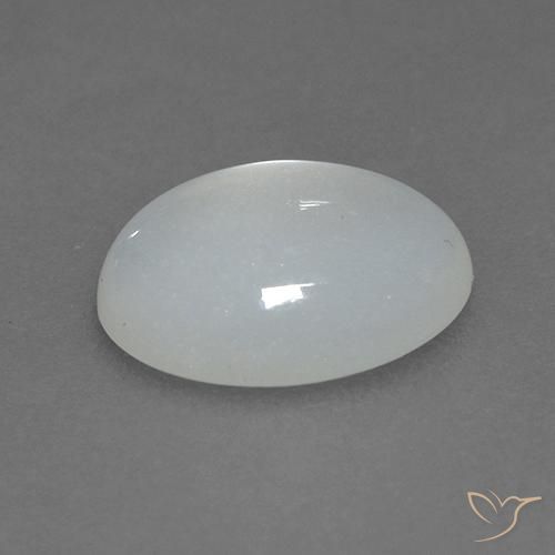 Piedra de Luna Blanco translúcido natural de 1.49 ct, Ovalada, Transparente