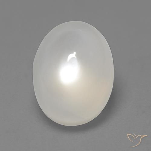 2.11ct Natural Blanco apagado Piedra de Luna, Ovalada, Translúcido