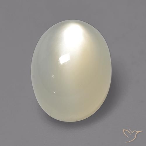 2.17ct Natural Blanco apagado Piedra de Luna, Ovalada, Translúcido