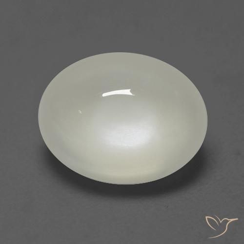 Piedra de Luna Blanco perlado natural de 2.03 ct, Ovalada, Transparente