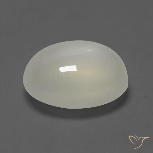 Piedra de Luna Blanco perlado natural de 2.03 ct, Ovalada, Transparente