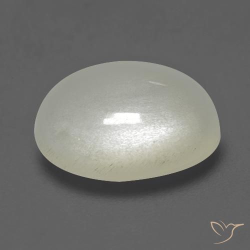 Piedra de Luna Blanco cálido natural de 2.54 ct, Ovalada, Translúcido