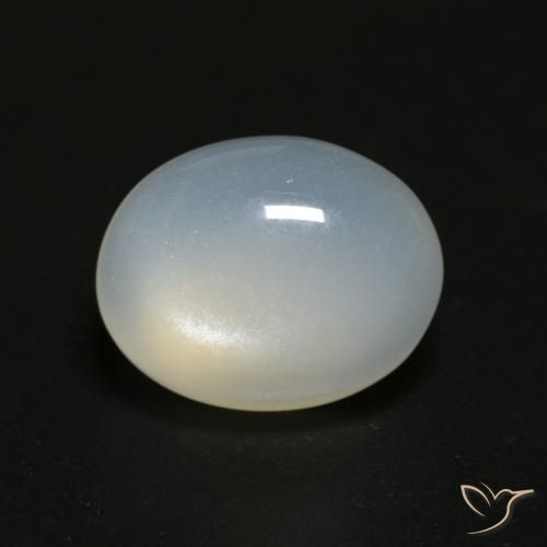 Piedra de Luna Blanco translúcido natural de 3.73 ct, Ovalada, Transparente