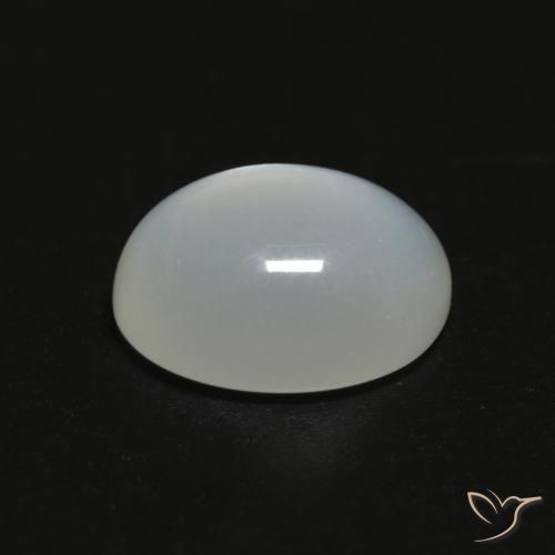 Piedra de Luna Blanco translúcido natural de 3.73 ct, Ovalada, Transparente