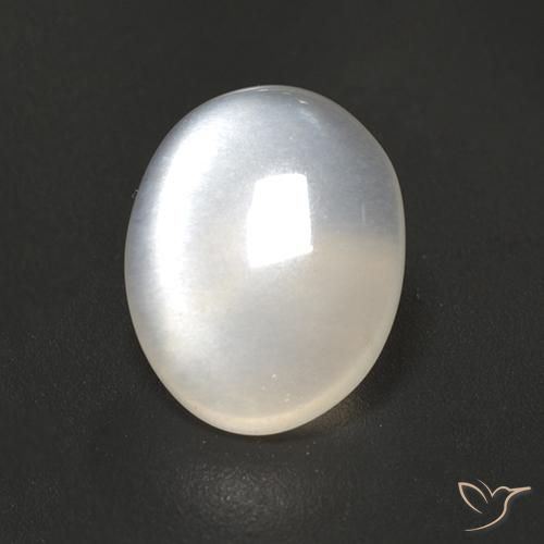 Piedra de Luna Blanco translúcido natural de 1.93 ct, Ovalada, Transparente