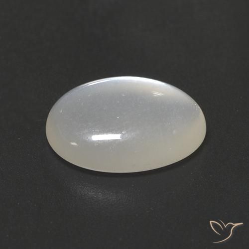 Piedra de Luna Blanco translúcido natural de 1.93 ct, Ovalada, Transparente