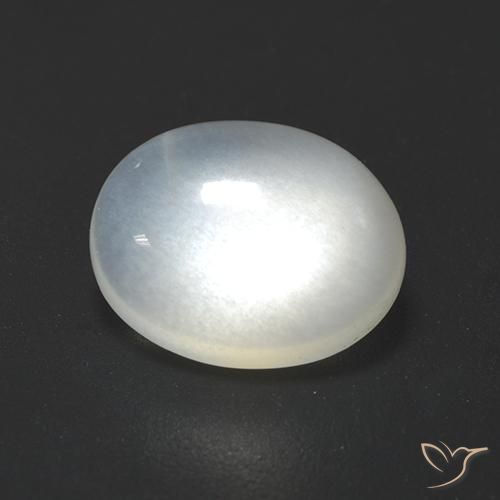 2.33ct Natural Blanco translúcido Piedra de Luna, Ovalada, Transparente